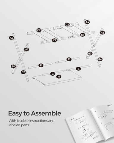 SONGMICS luggage rack bottom shelf holding shoes for organized packing benefit