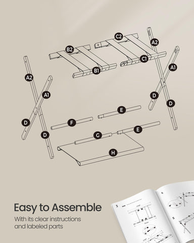 SONGMICS folded rack flat for compact storage and easy portability