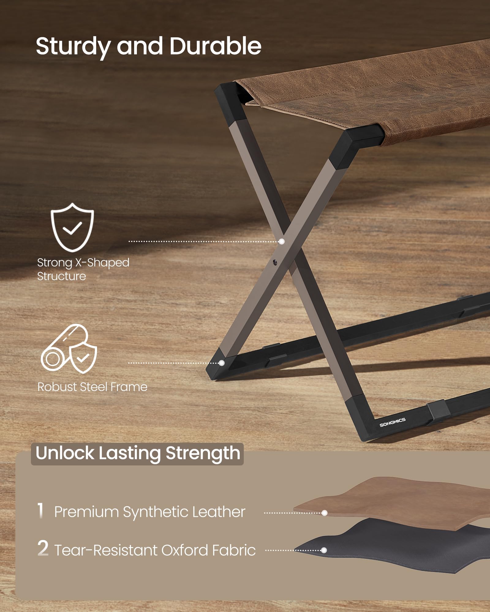 SONGMICS folded luggage rack stored under bed for space-saving convenience