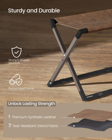 SONGMICS folded luggage rack stored under bed for space-saving convenience