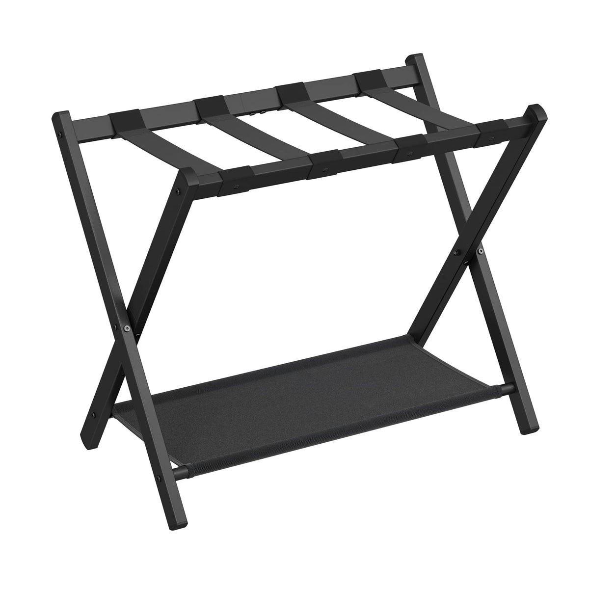 SONGMICS luggage rack front view showing sturdy frame and top support benefit