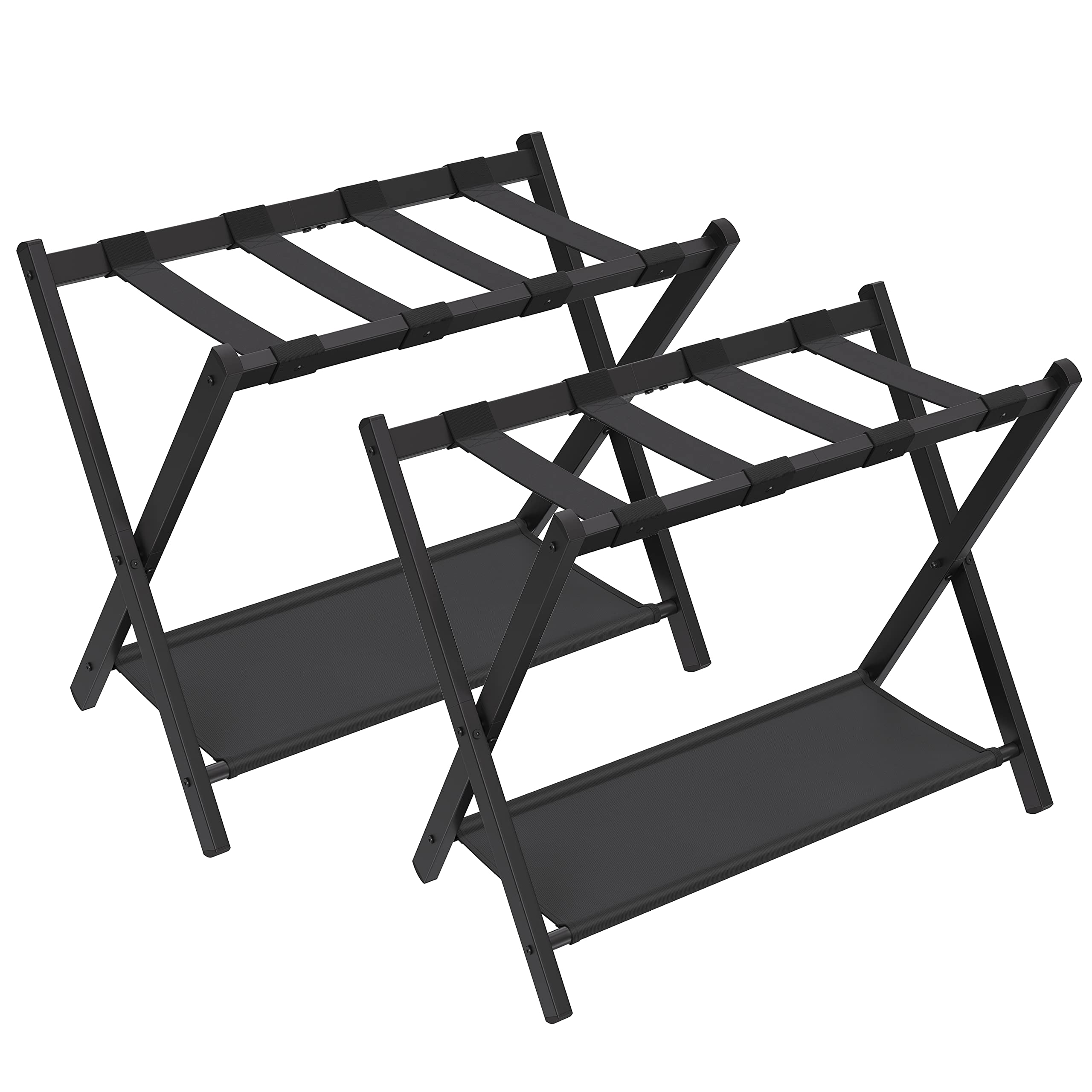SONGMICS luggage rack front view showing sturdy steel frame and tidy appearance