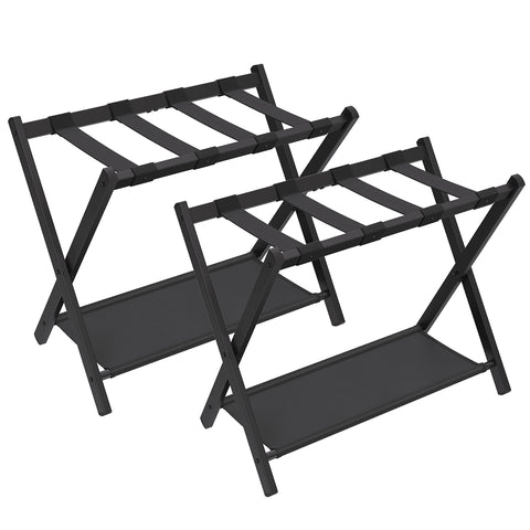 SONGMICS luggage rack front view showing sturdy steel frame and tidy appearance
