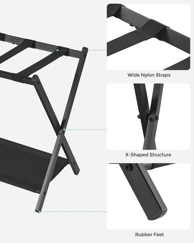 SONGMICS luggage rack rubber foot protecting floor from scratches benefit