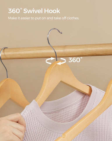 SONGMICS multiple hangers in wardrobe illustrating space-saving organization and neat look