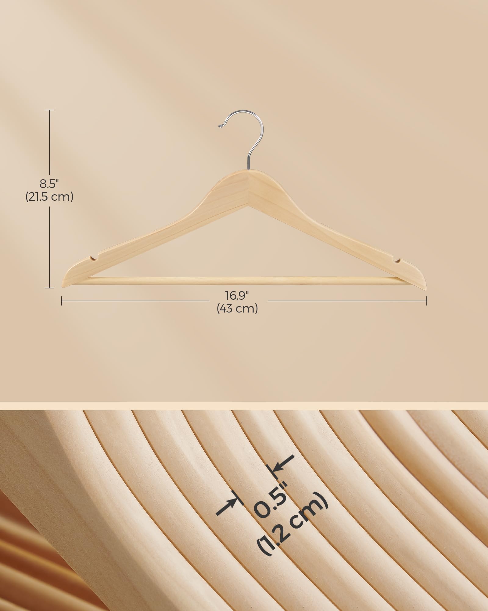 SONGMICS hanger holding a jacket to show sturdy weight support