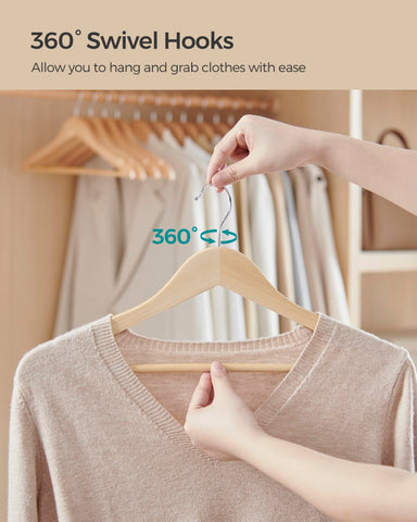 SONGMICS hangers holding shirts and coats for organized closet benefit