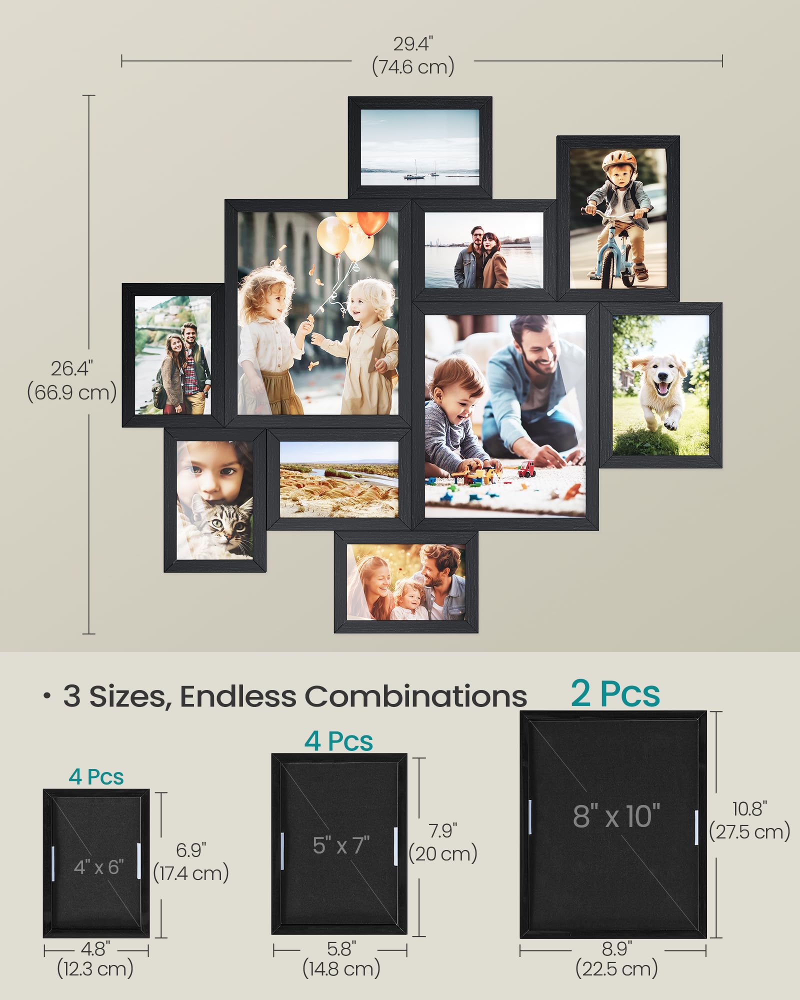 SONGMICS PVC frame edge and PS front texture illustrating durable, low-maintenance finish