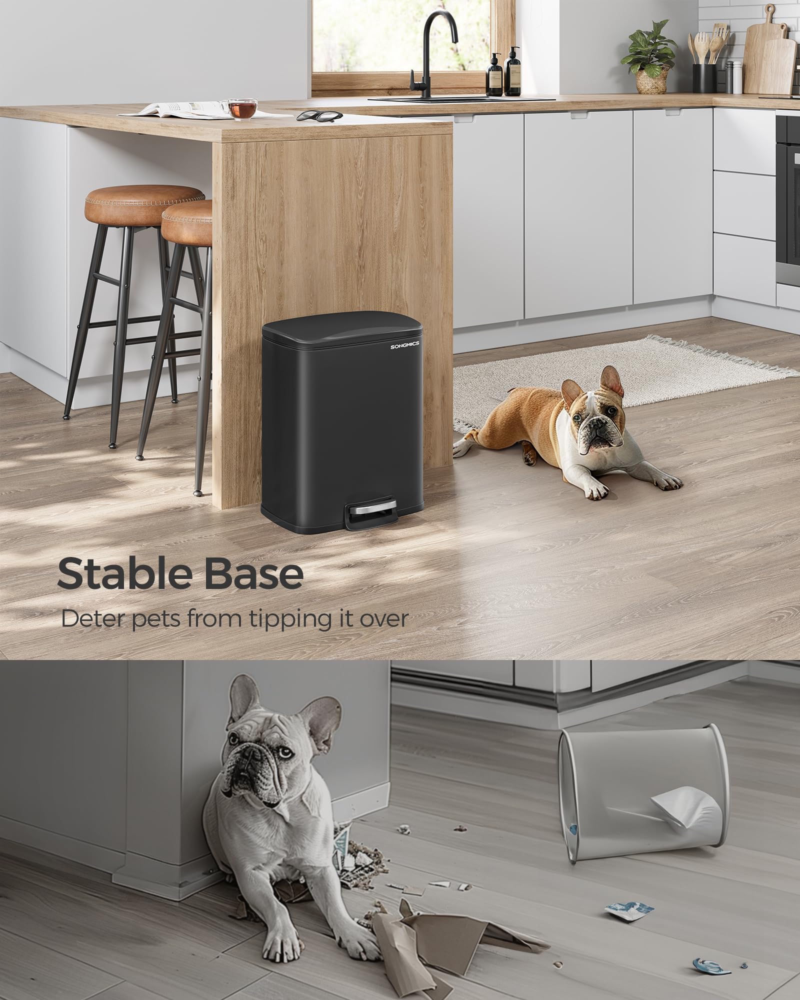 SONGMICS non-slip base closeup providing stability and preventing accidental tipping