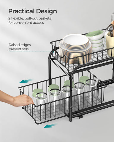 SONGMICS plastic non-slip feet protecting cabinet surfaces and stability