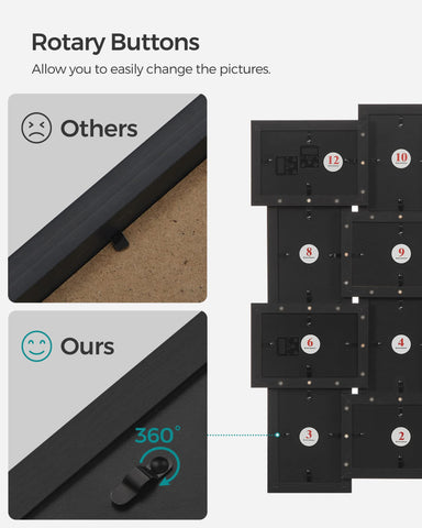 SONGMICS numbered back panels displayed with layout guide for easy assembly