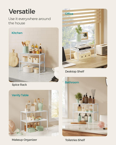 SONGMICS on countertop holding cans and bottles for tidy storage
