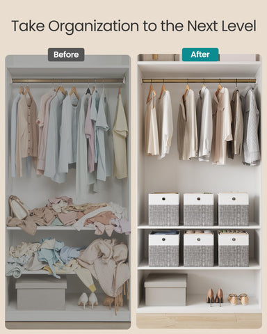 SONGMICS organizer boxes on cube shelf improving room organization
