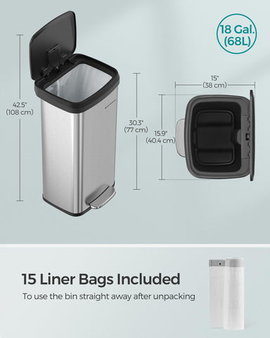 SONGMICS lid held open in stay-open position for large cleanup convenience