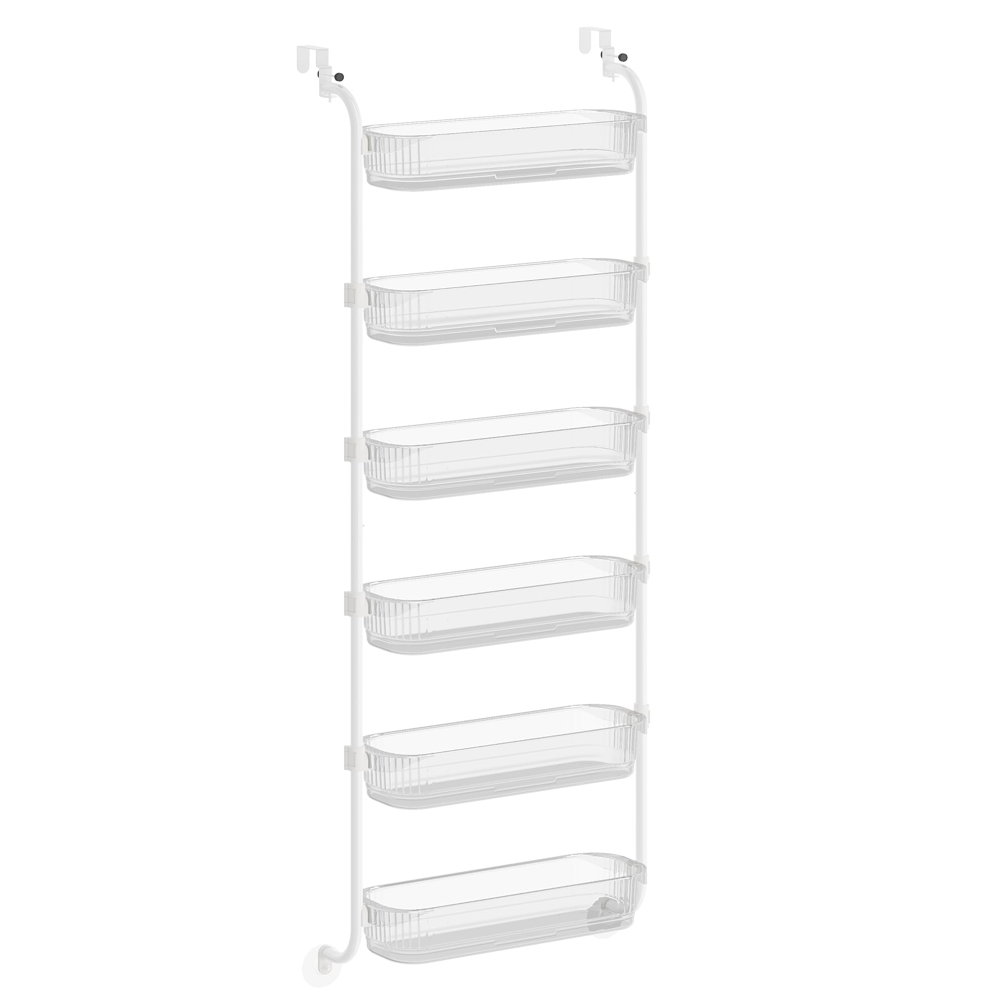SONGMICS front view of 6-tier over the door organizer showing clear baskets and full storage benefit