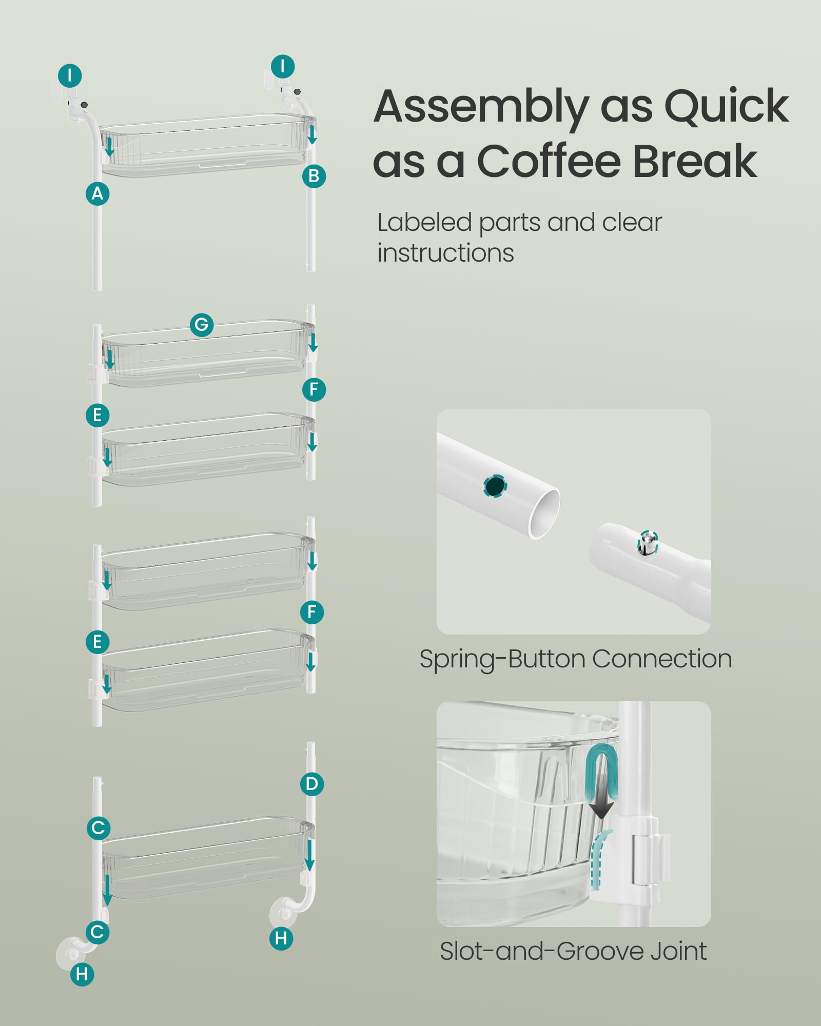 SONGMICS organizer mounted on kitchen door with spices and bottles for easy-access benefit