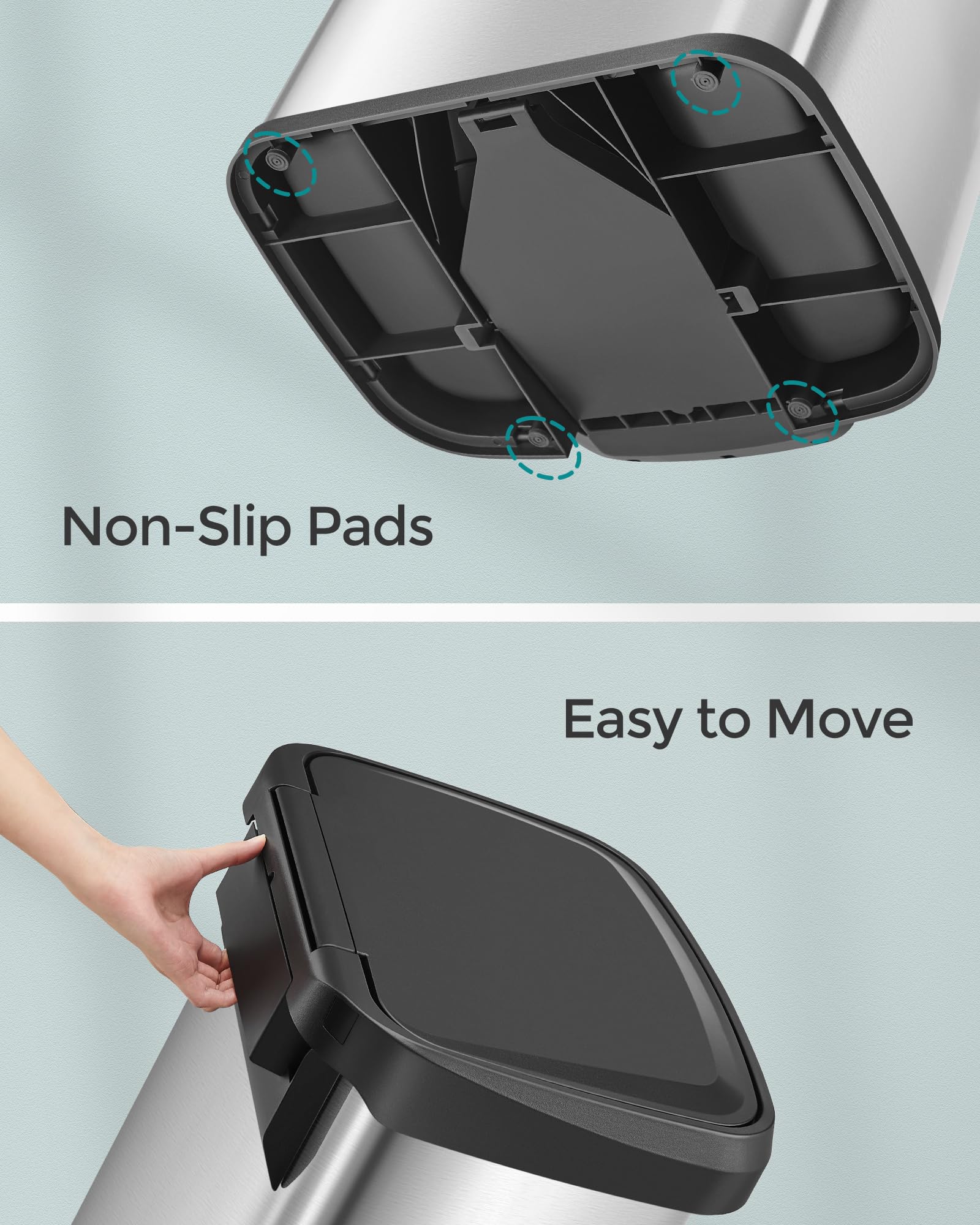 SONGMICS packaging with included 15 liner bags showing ready-to-use accessories