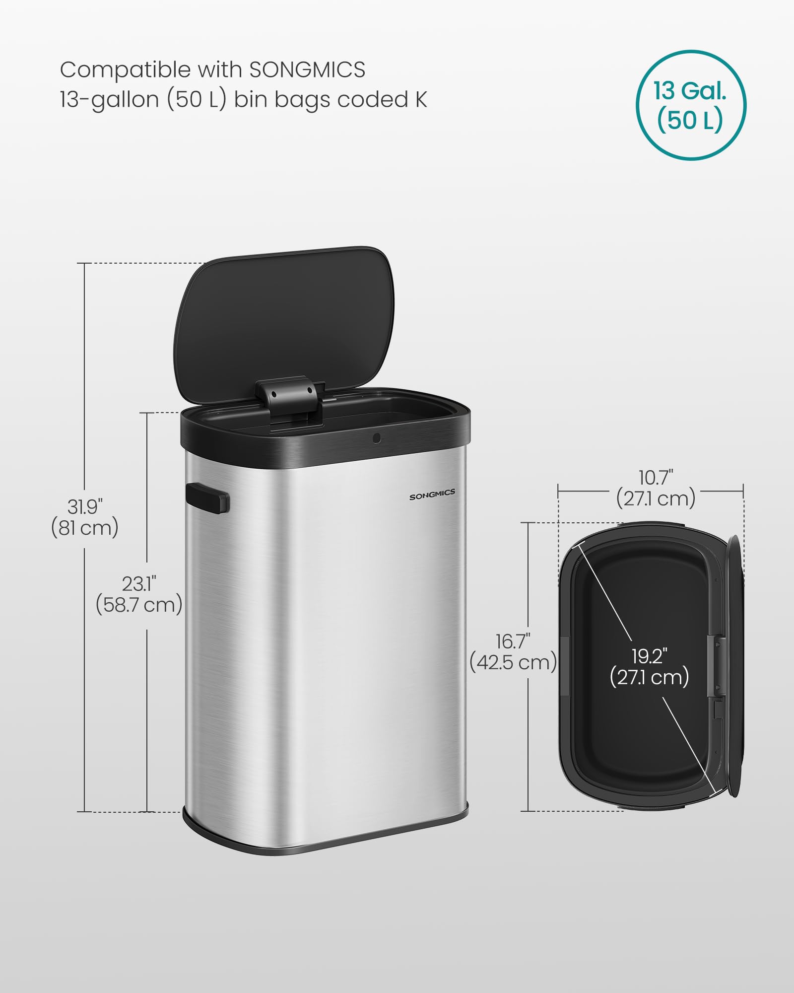 SONGMICS packaged unit with 15 K coded bags ready for immediate use