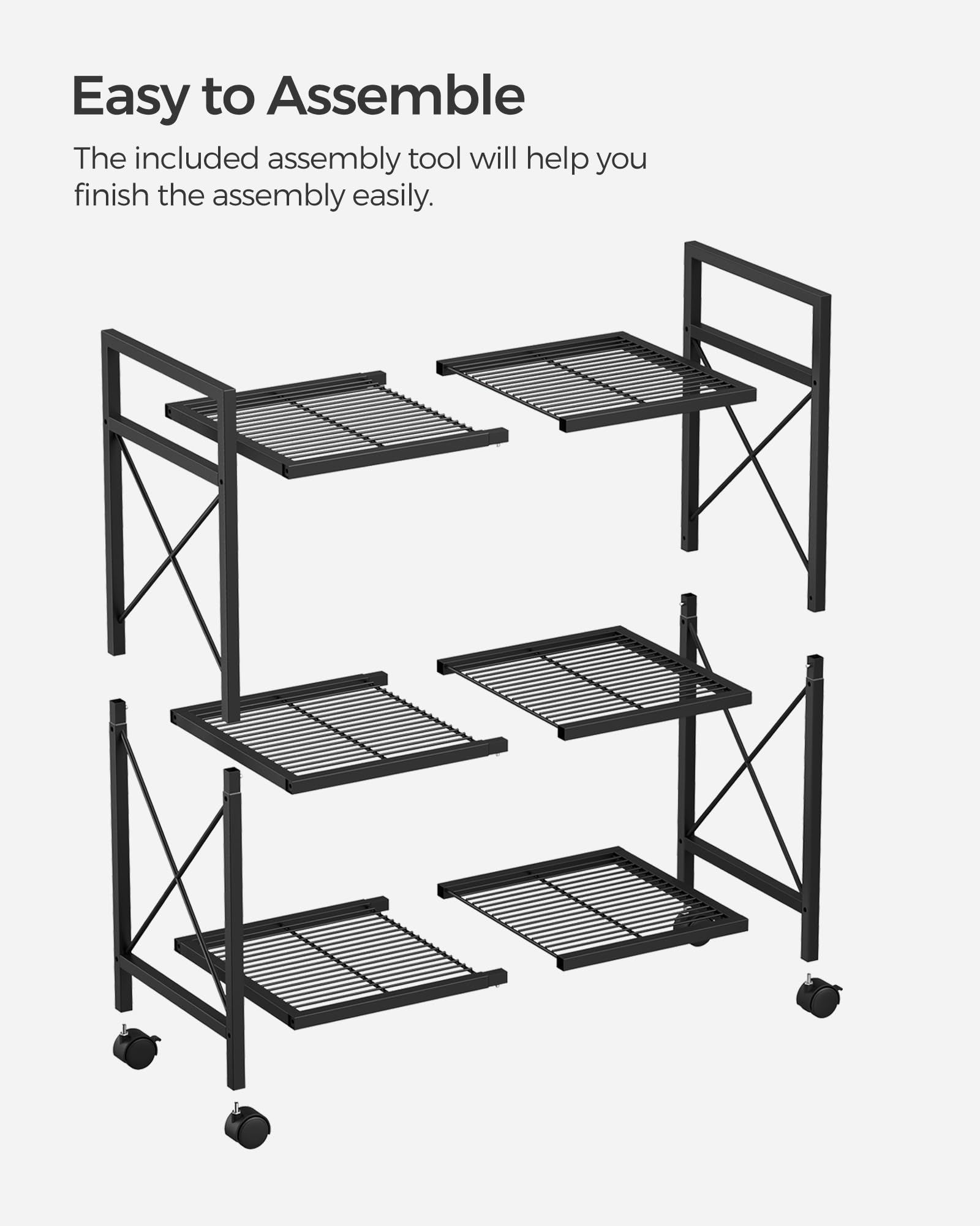SONGMICS packaging with numbered parts for fast, simple assembly benefit