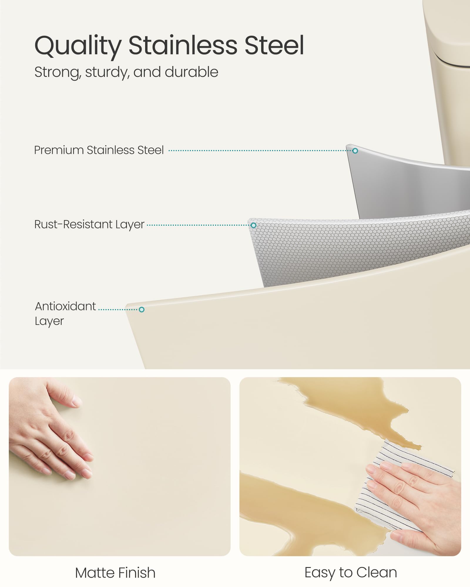 SONGMICS pedal action step-on pedal in use for hygienic hands-free opening