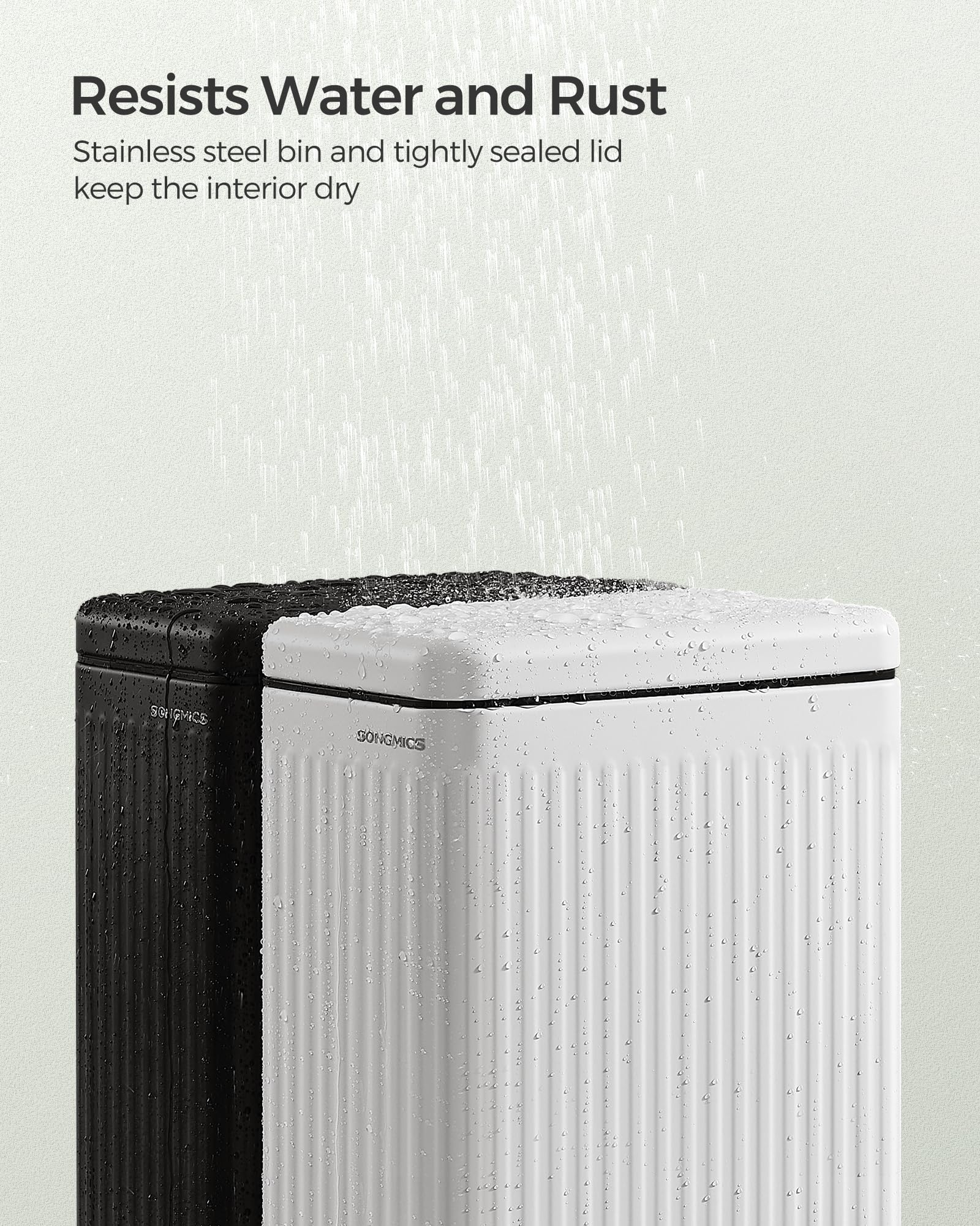SONGMICS removable inner bucket and handle for easy emptying and cleaning