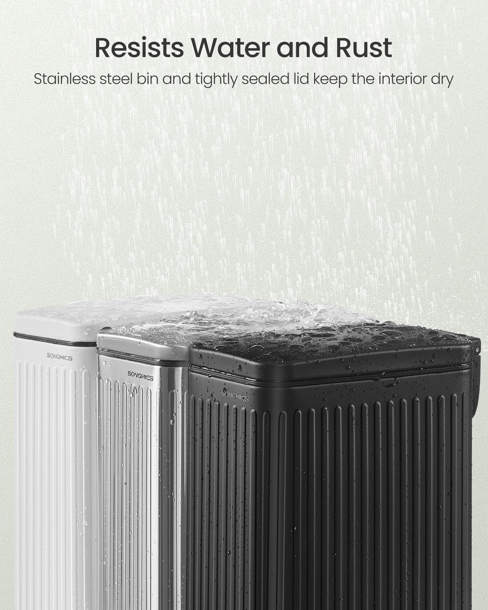 SONGMICS removable inner bucket lifted out for easy emptying and cleaning