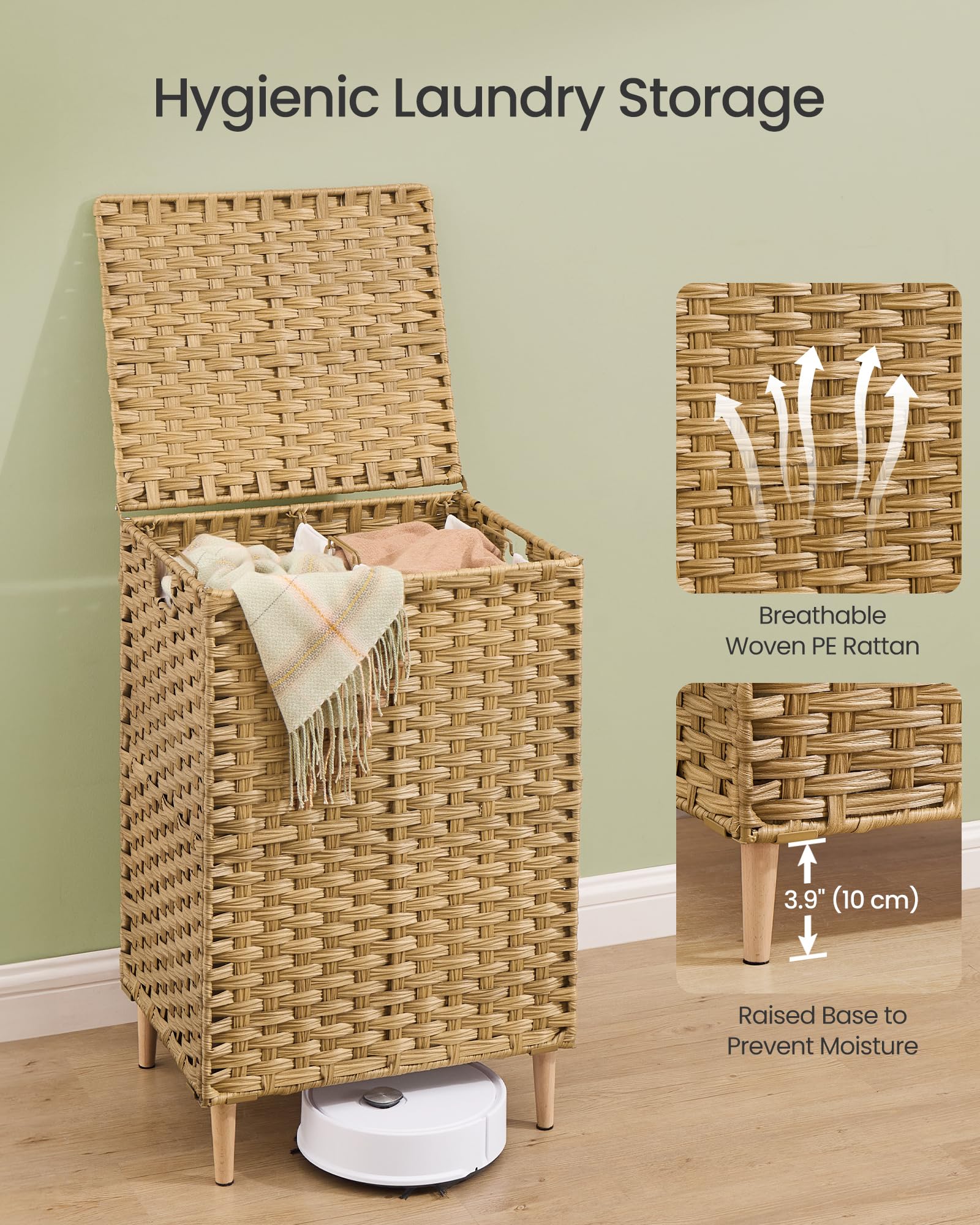 SONGMICS removable liners with handles for quick carry to washer