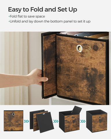 SONGMICS cube next to books showing size and capacity reference