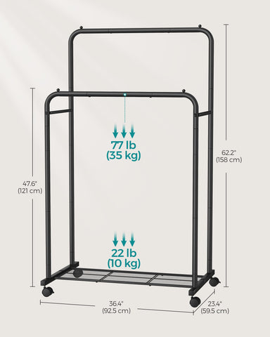 SONGMICS rack next to chair showing size and scale for room planning benefit