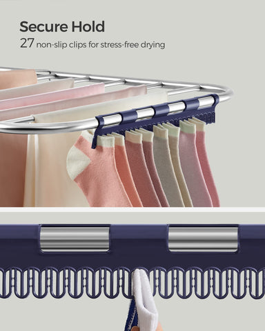 SONGMICS next to laundry tote showing scale and space-saving benefit