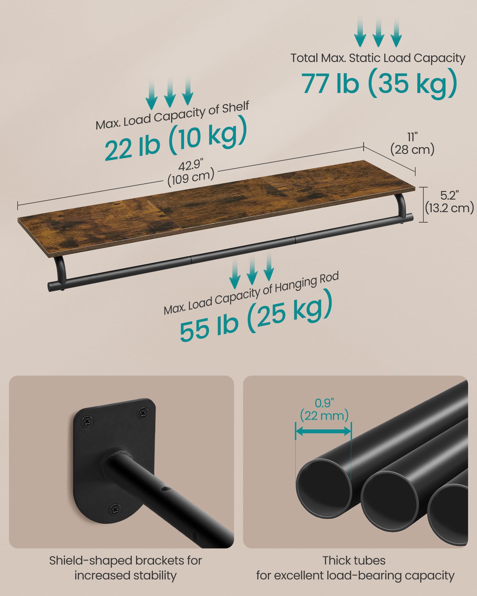 SONGMICS rack beside shoes for scale to visualize compact footprint