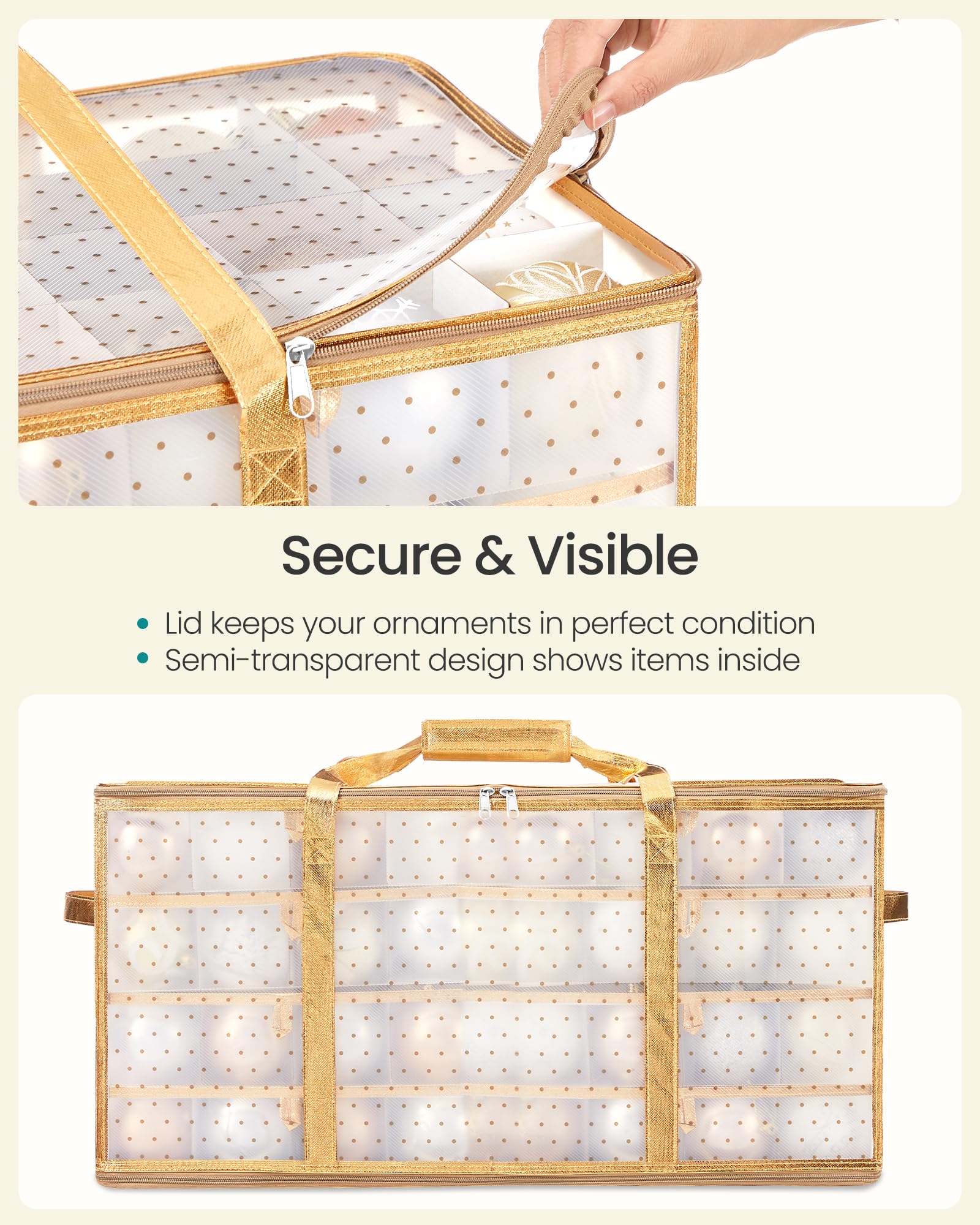 SONGMICS semi-transparent side to quickly identify contents and save time