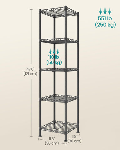 SONGMICS anti-tip kit and adjustable feet demonstrate added safety benefit