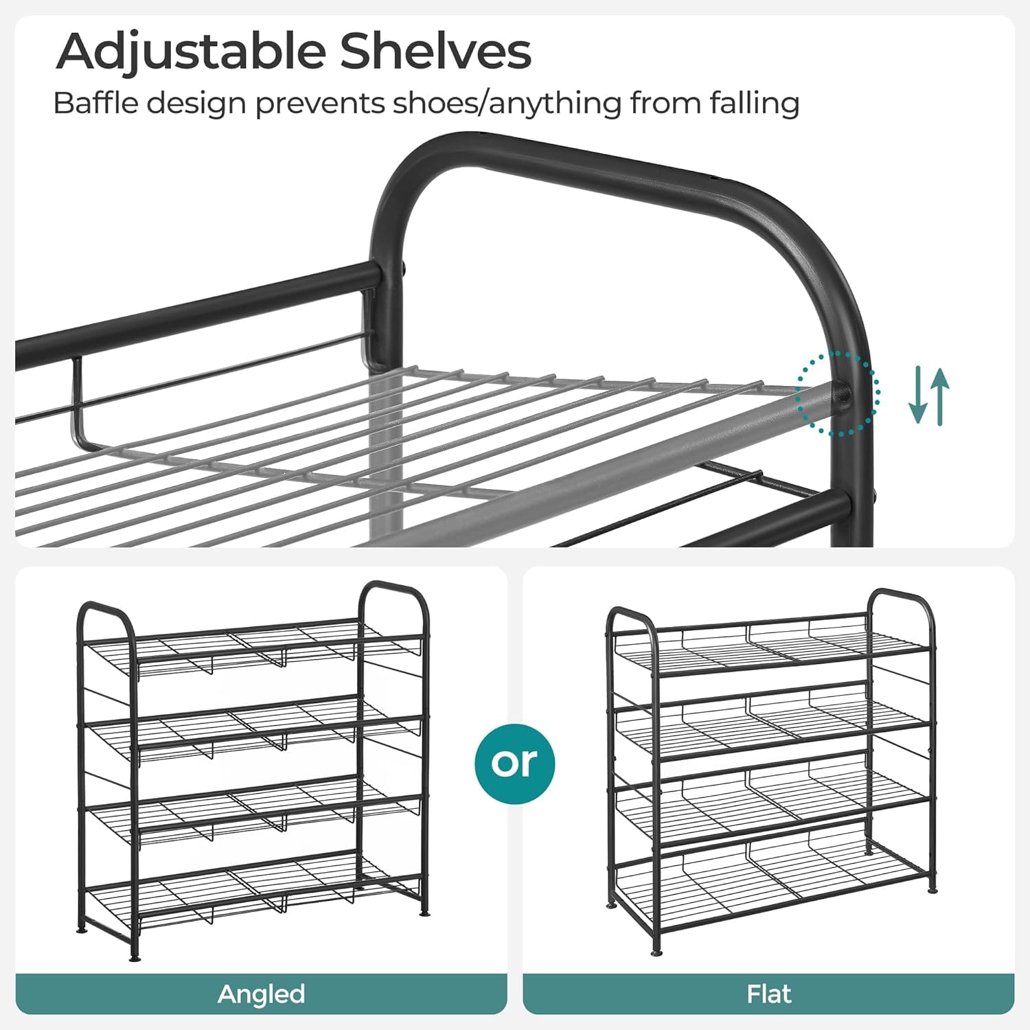 SONGMICS shelf holding accessories showing multipurpose storage use