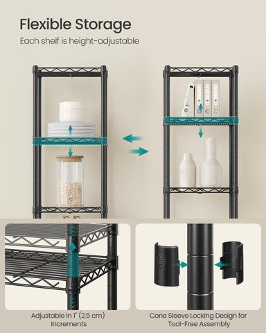 SONGMICS shelving in bathroom lifestyle displays space-saving benefit