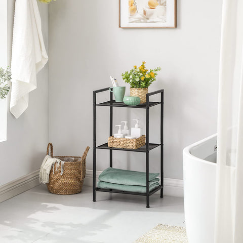 SONGMICS shelf slats detail showing ventilated, water-resistant design