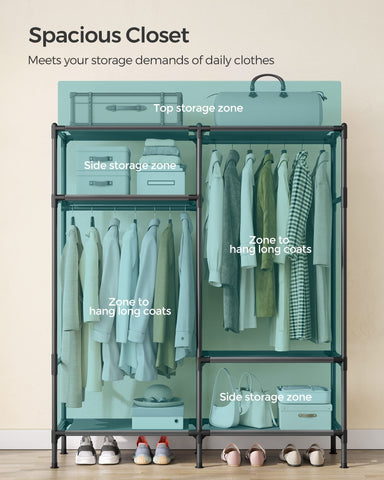 SONGMICS non-woven fabric shelf detail showing breathable, supportive surface