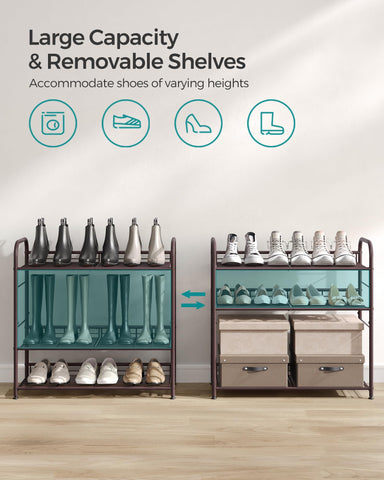 SONGMICS shoe rack installed in entryway maximizing floor space