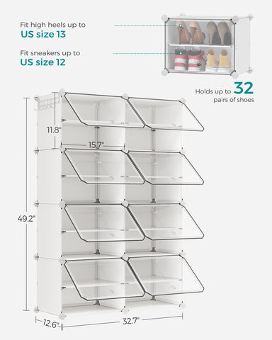 SONGMICS modular split configuration demonstrating flexible storage options