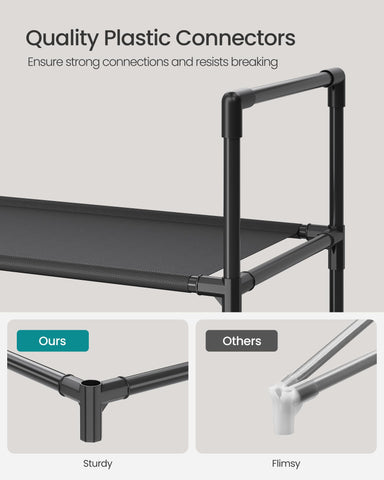 SONGMICS hand beside rack demonstrating scale and lightweight portability