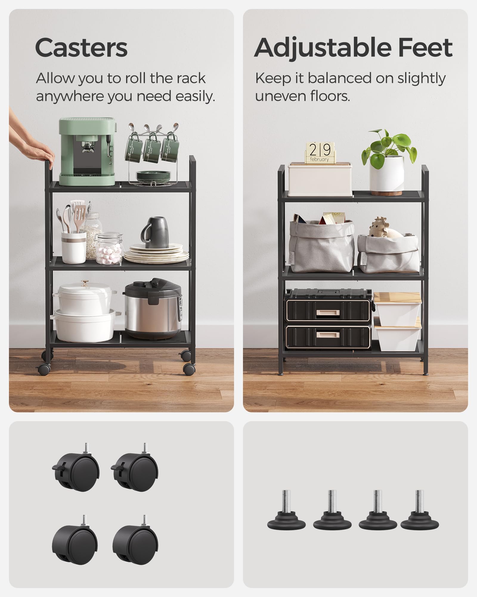 SONGMICS styled with shoes and bags in entryway for organized storage benefit