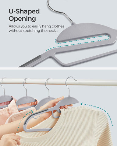 SONGMICS curved shoulder detail preventing creases and protecting garments benefit