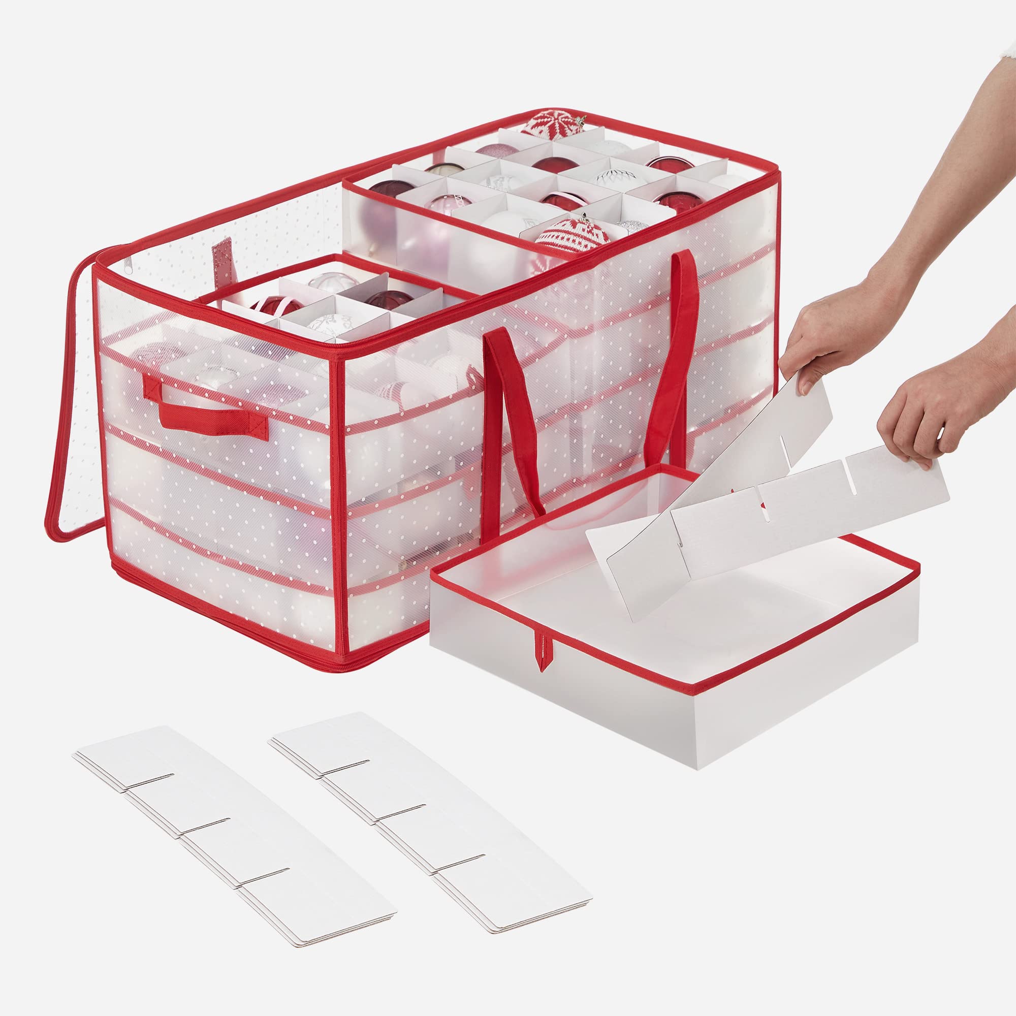 SONGMICS side shot of handle and zipper for easy carrying and secure storage