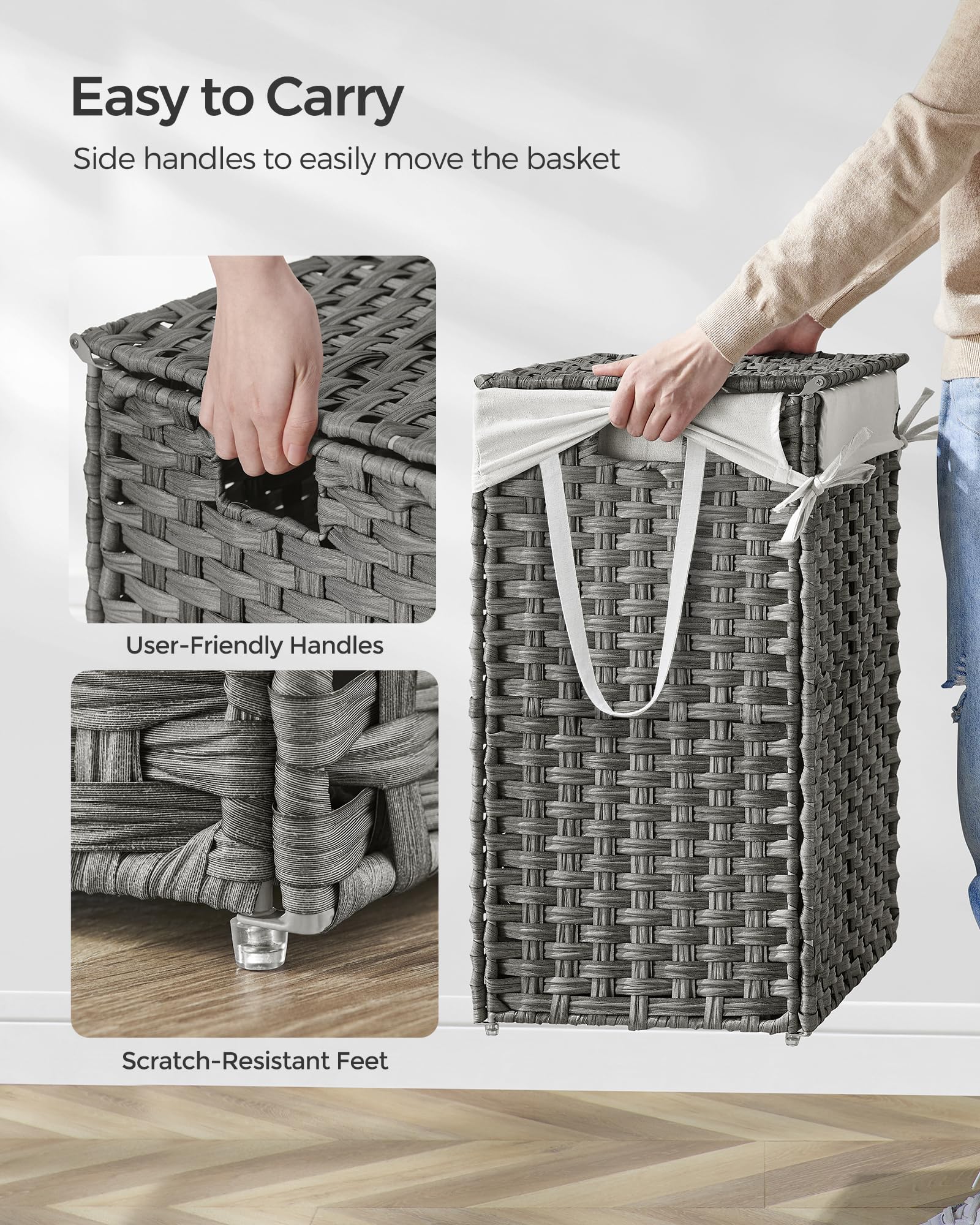 SONGMICS side handle lifted to show portable carrying advantage