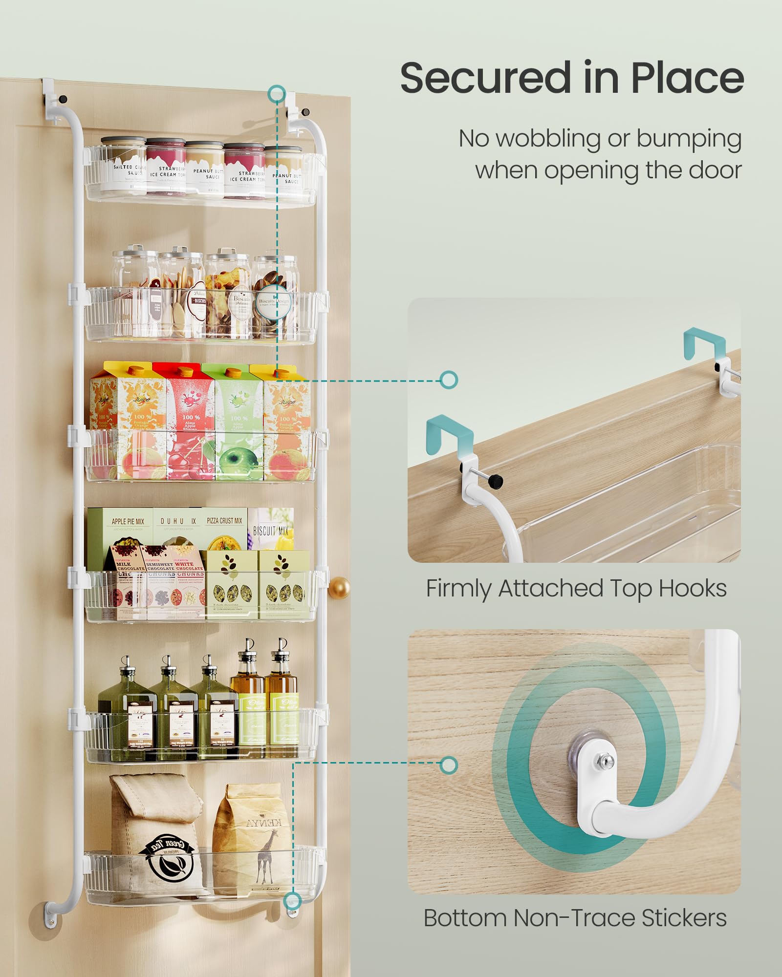 SONGMICS organizer beside tape measure to show 53 inch height and fit confirmation benefit