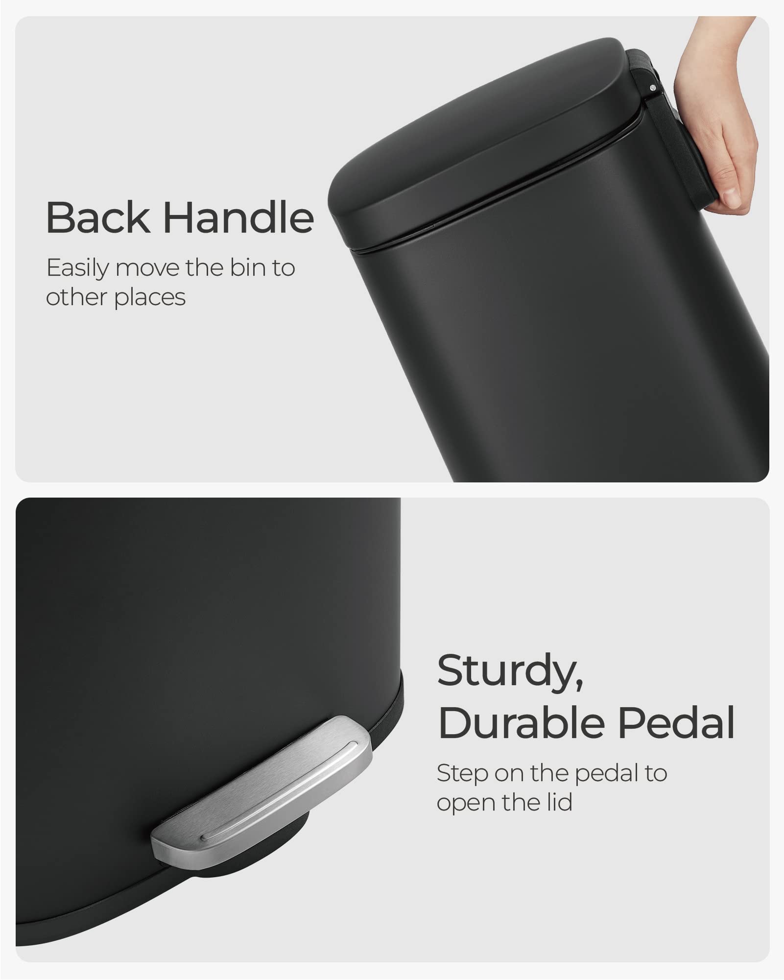 SONGMICS size comparison beside cabinet demonstrates compact dimensions