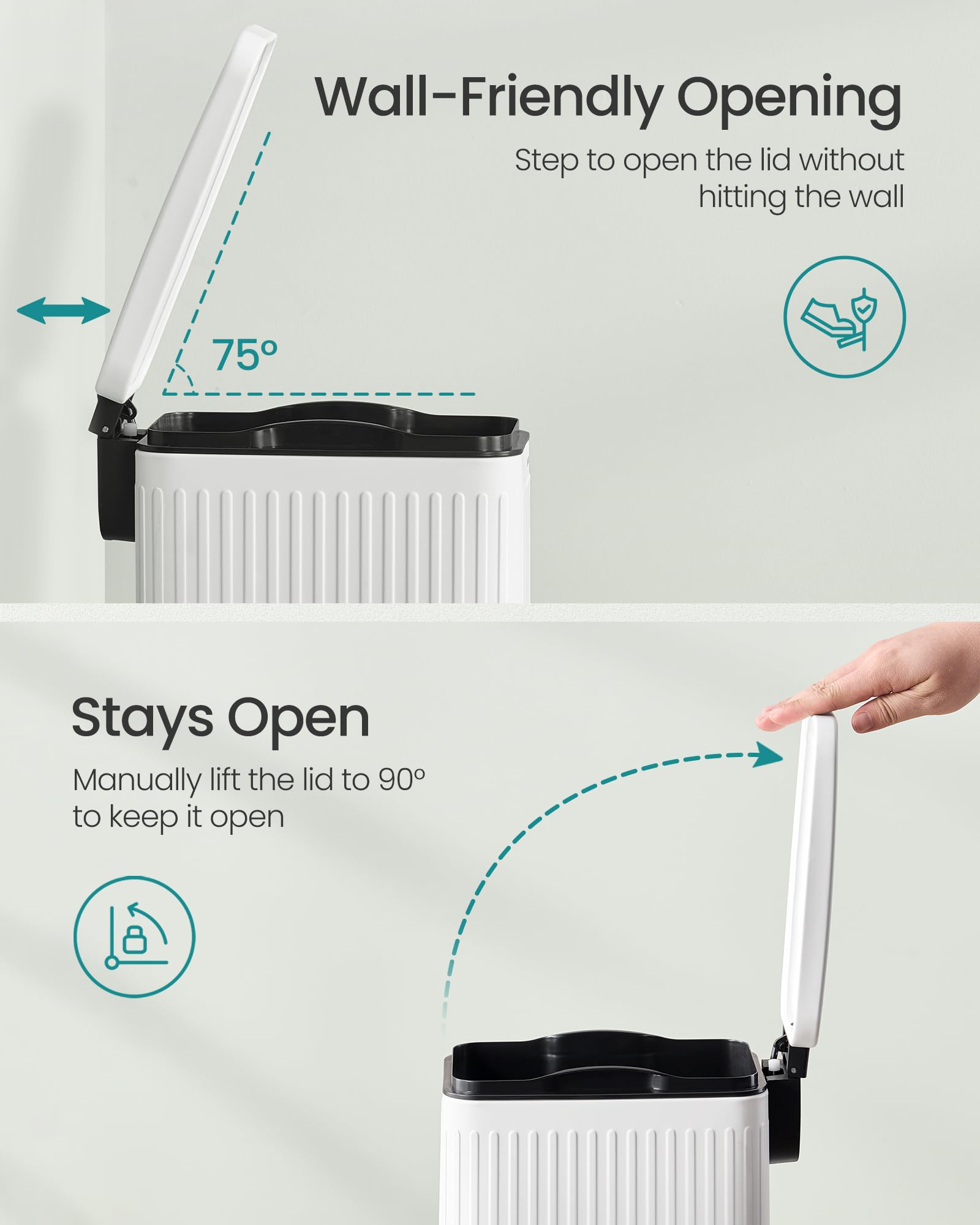 SONGMICS beside a toilet illustrating slim size and space-saving advantage