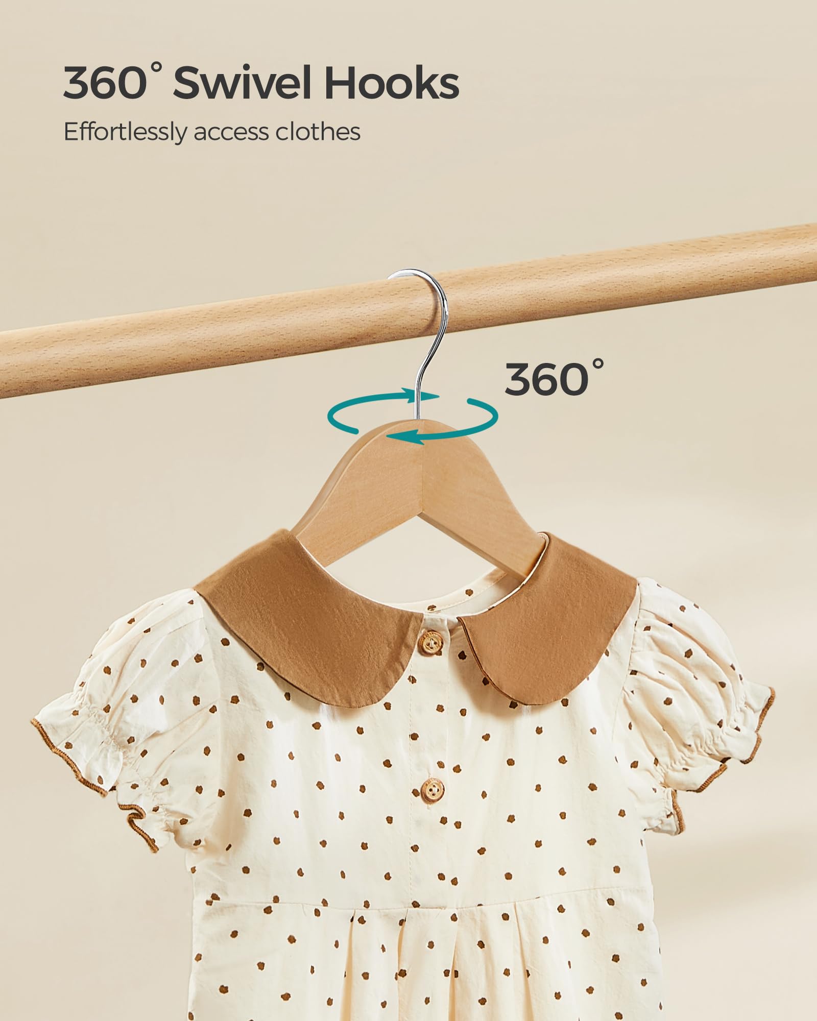 SONGMICS hanger beside adult hanger showing child-sized scale