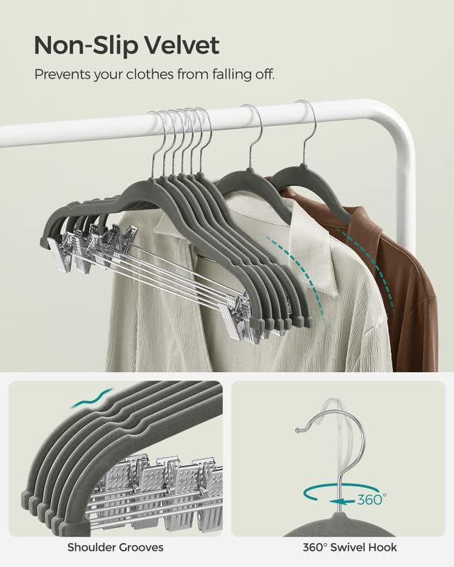 SONGMICS hanger next to coin showing slim 0.2-inch profile