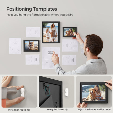 SONGMICS frames beside a hand showing scale and effortless styling benefit